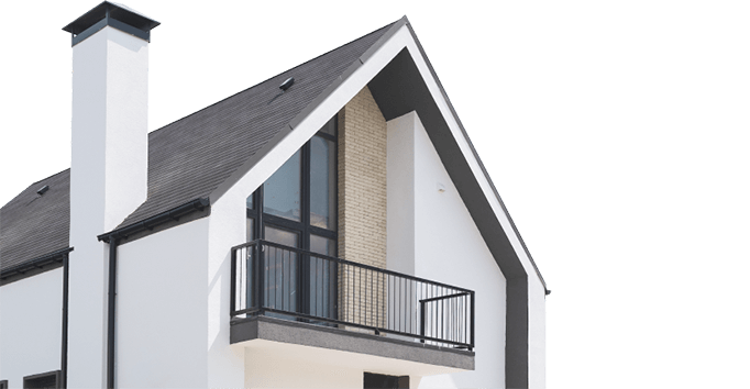 Modern house with chimney